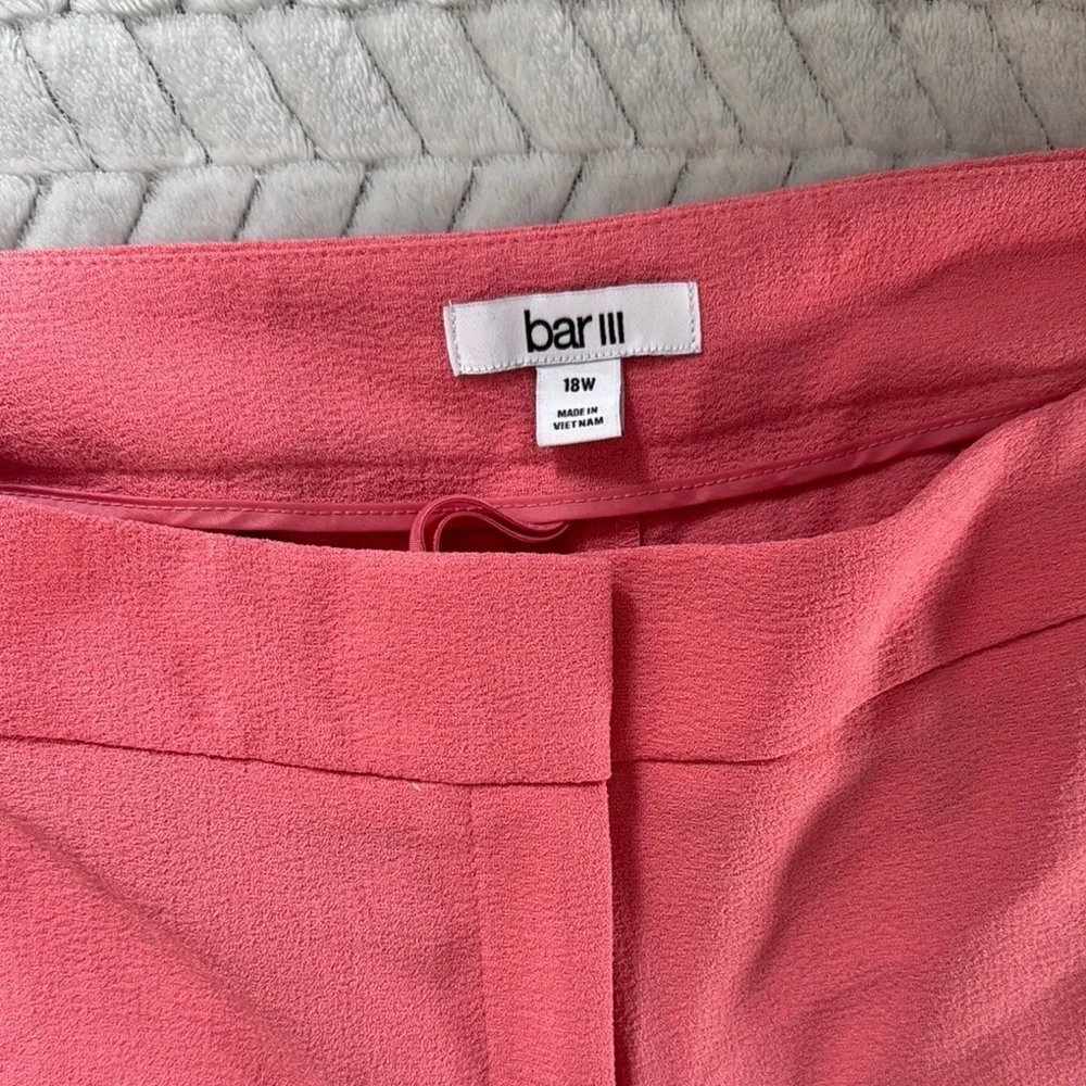 NWT Bar III Pink Ankle Pants Size 18W